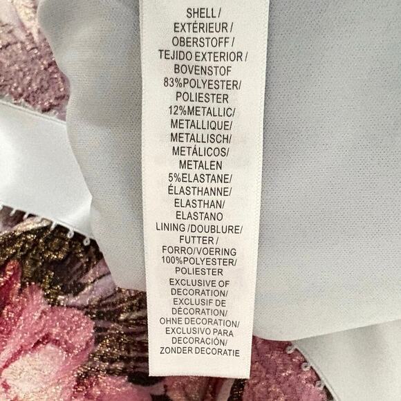 Adrianna Papell Floral Matelassé Gown Metallic Jacquard Maxi Dress Women’s 16W - Picture 10 of 11